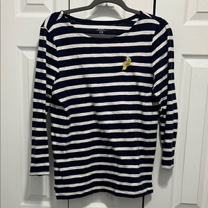 Old Navy Navy and White Striped Long Sleeve Tee